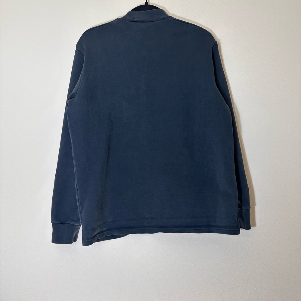 KITH Lenox mock neck box logo long sleeve sweatshirt size M navy - Picture 2 of 12
